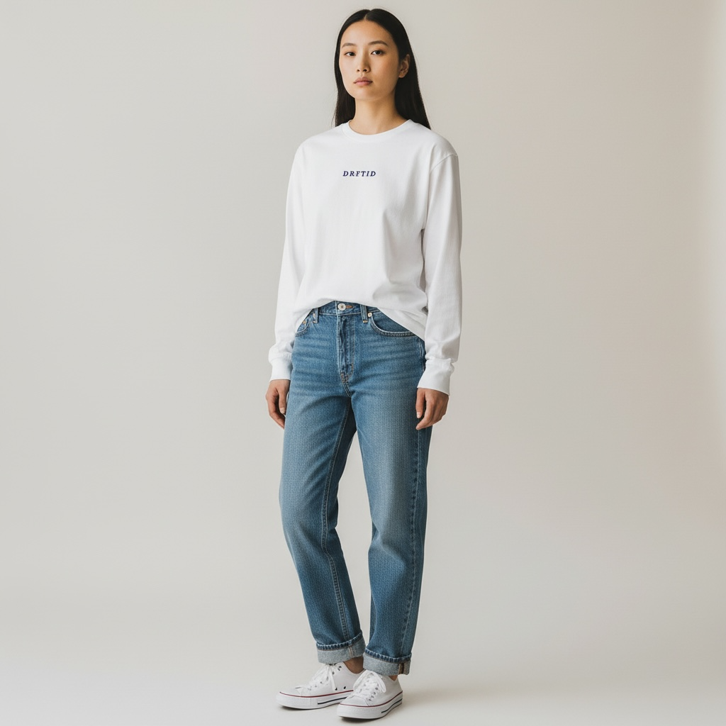 DRFTID Embroidered Wordmark Long Sleeve Tee - Unisex