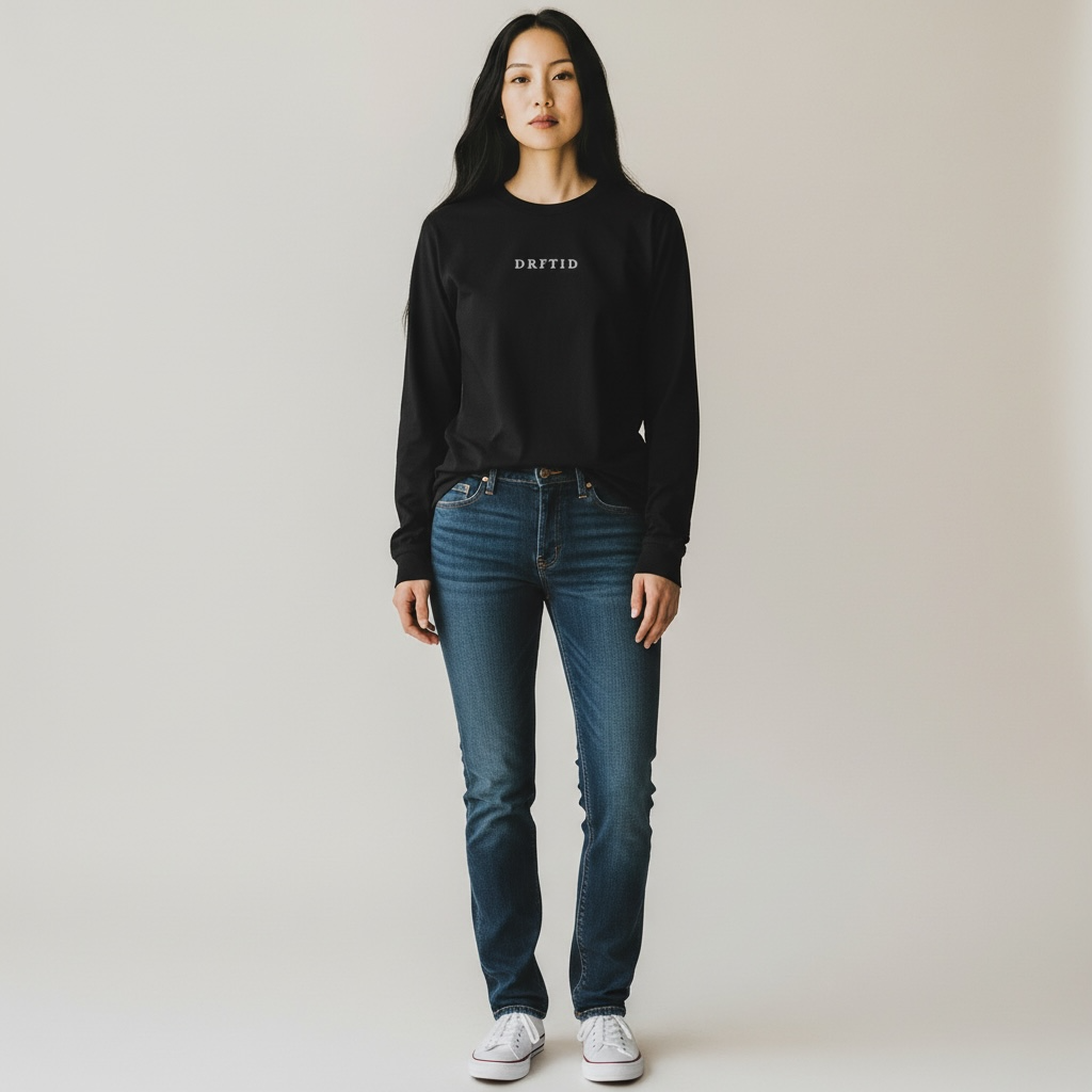 DRFTID Embroidered Wordmark Long Sleeve Tee - Unisex
