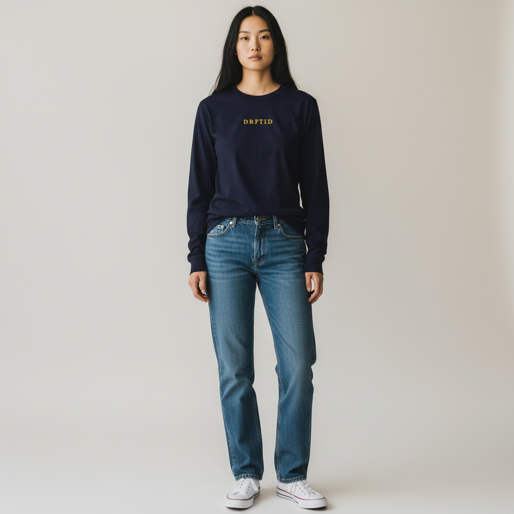 DRFTID Embroidered Wordmark Long Sleeve Tee - Unisex